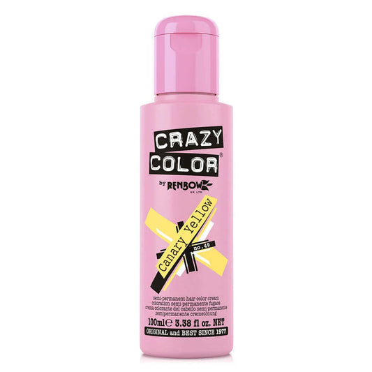 Crazy Color Semi Permanent Vegan Hair Colour Cream - Canary Yellow - 100ml