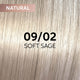 Wella Professionals Shinefinity Zero Lift Glaze Semi-Permanent HairColour - 09/02 Natural Soft Sage - 60ml Swatch