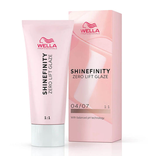 Wella Professionals Shinefinity Zero Lift Glaze Semi-Permanent HairColour - 04/07 Natural Bitter Chocolate - 60ml