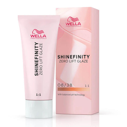 Wella Professionals Shinefinity Zero Lift Glaze Semi-Permanent HairColour - 08/38 Warm Honey Latte - 60ml
