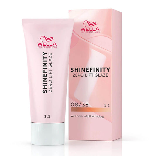 Wella Professionals Shinefinity Zero Lift Glaze Semi-Permanent HairColour - 08/38 Warm Honey Latte - 60ml