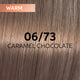Wella Professionals Shinefinity Zero Lift Glaze Semi-Permanent HairColour - 06/73 Warm Caramel Chocolate - 60ml Swatch