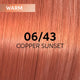 Wella Professionals Shinefinity Zero Lift Glaze Semi-Permanent HairColour - 06/43 Warm Copper Sunset - 60ml Swatch
