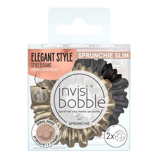 invisibobble Sprunchie Slim Hair Ties, True Golden, Pack of 2