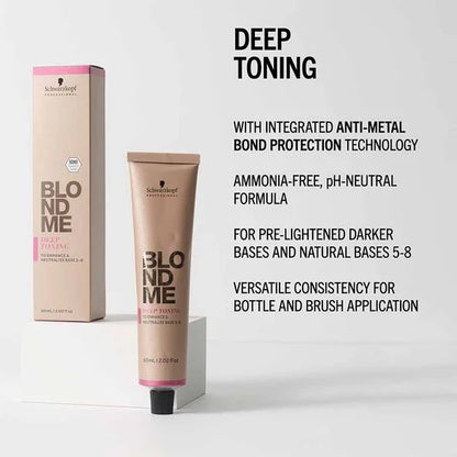 Schwarzkopf Professional BlondMe Deep Toning Permanent Hair Colour - Chocolate 60ml