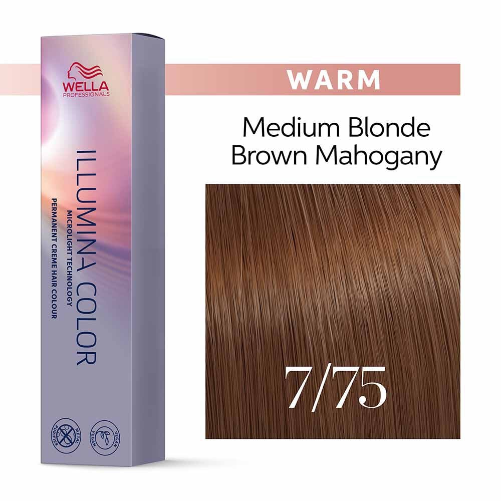 Wella Professionals Illumina Color Permanent Hair Colour 7/75 Medium Blonde - 60ml