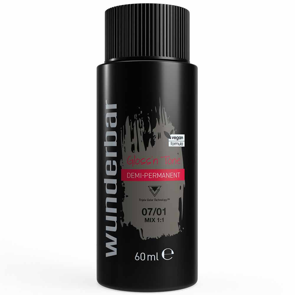Wunderbar Gloss'n Tone Demi-Permanent Colour Liquid 07/01 Medium Blond Natural Ash 60ml
