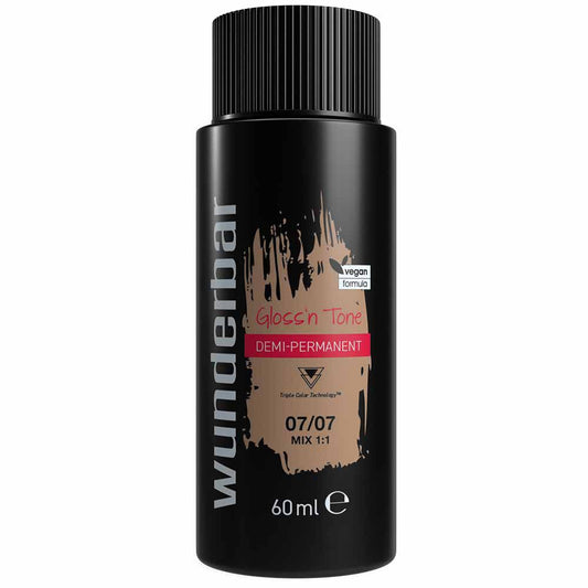 Wunderbar Gloss'n Tone Demi-Permanent Colour Liquid 07/07 Medium Blond Natural Brown 60ml