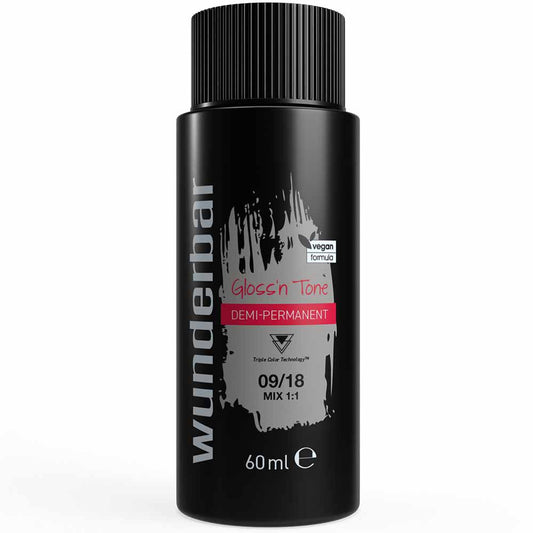 Wunderbar Gloss'n Tone Demi-Permanent Colour Liquid 09/18 Very Light Blond Ash Pearl 60ml