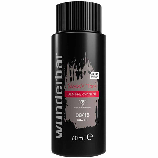 Wunderbar Gloss'n Tone Demi-Permanent Colour Liquid 08/18 Light Blond Ash Pearl 60ml