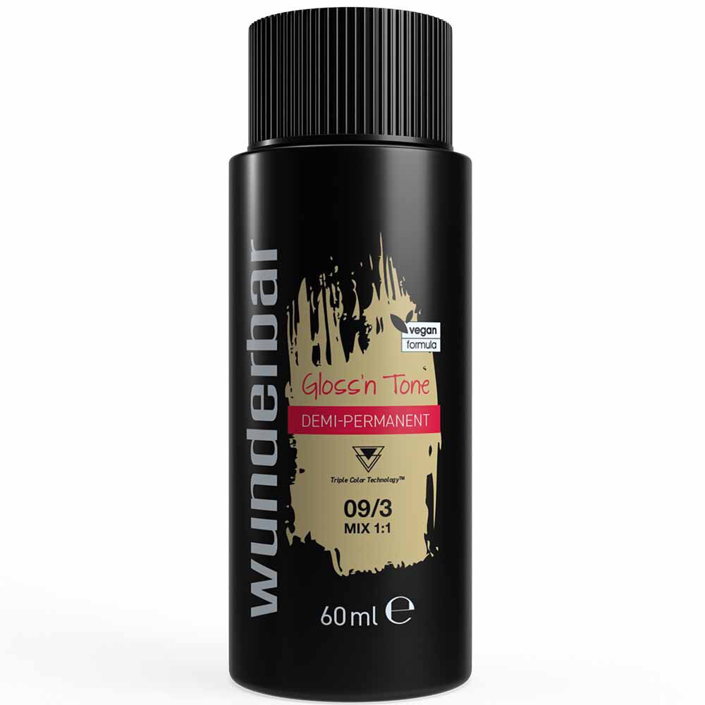 Wunderbar Gloss'n Tone Demi-Permanent Colour Liquid 09/3 Very Light Blond Gold 60ml