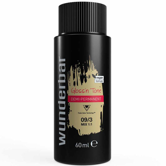 Wunderbar Gloss'n Tone Demi-Permanent Colour Liquid 09/3 Very Light Blond Gold 60ml