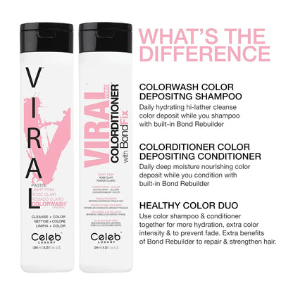 Celeb Luxury Viral Hybrid Colorditioner Conditioner with BondFix - Light Pink - 244ml