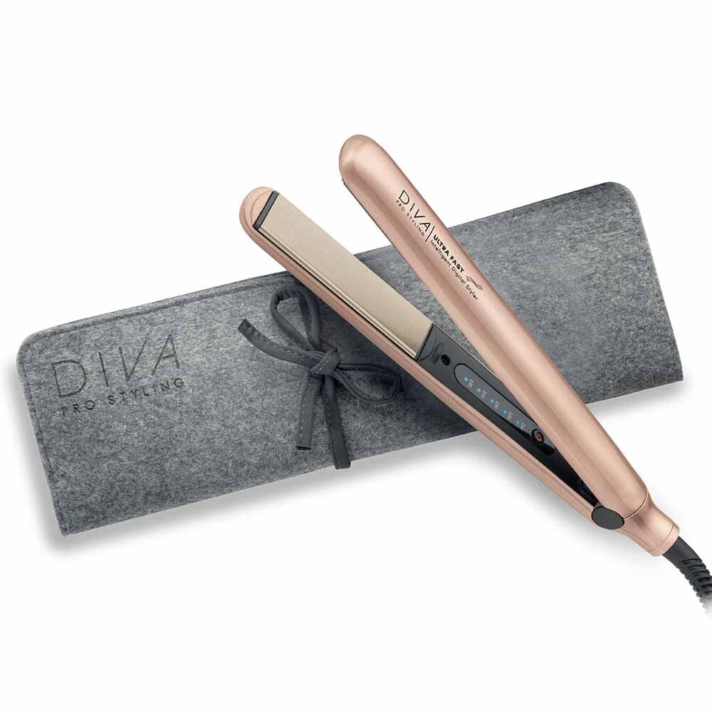 Diva Professional Styling Ultra Fast, Intelligent Digital Styler Hair Straighteners Rose Gold Edition