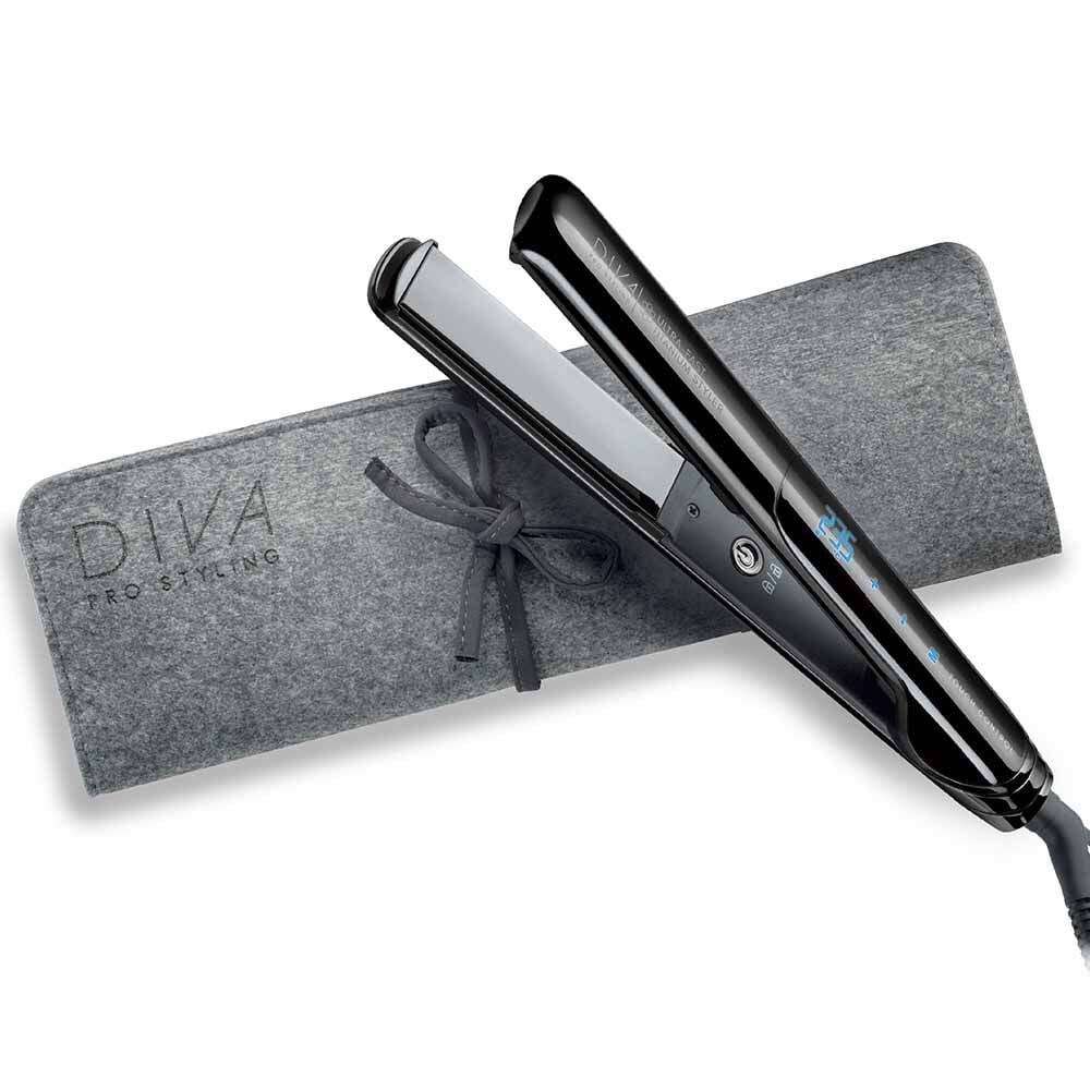 Diva Professional Styling Ultra Fast, Titanium Hair Straightener - Black Edition