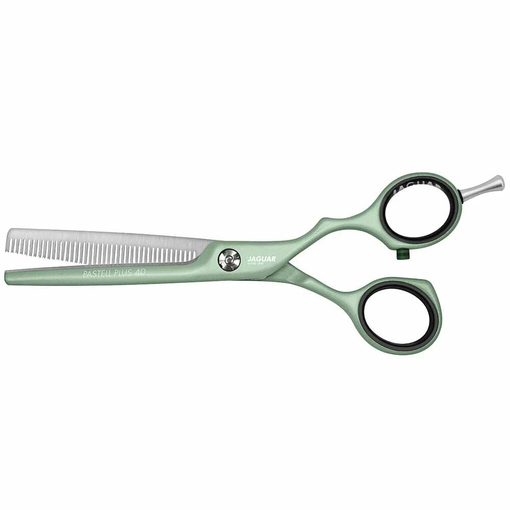 Jaguar White Line Pastell Plus Offset 40 Matcha Green Texturing Thinning Scissors 5.5 inch