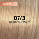 Wella Professionals Shinefinity Zero Lift Glaze Semi-Permanent HairColour - 07/3 Burnt Honey - 60ml Swatch