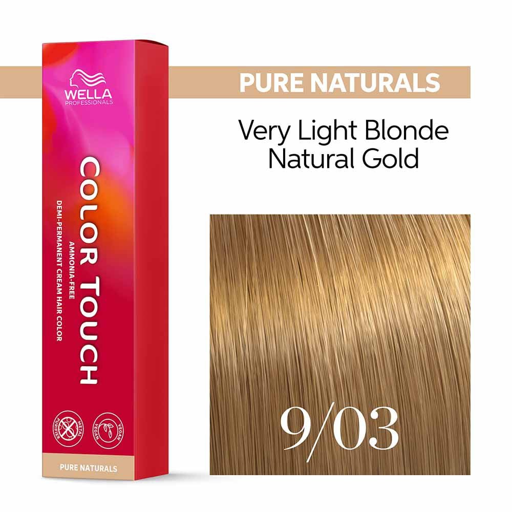 Wella Professionals Color Touch Demi-Permanent Hair Colour Very Light - 9/03 Very Light Blonde Natural Gold