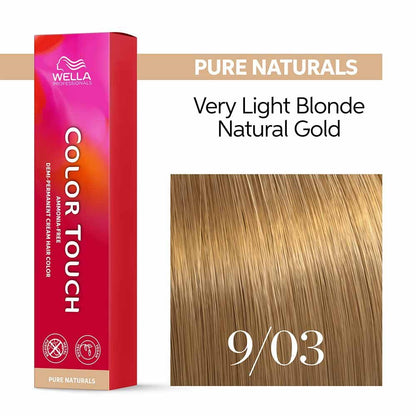 Wella Professionals Color Touch Demi-Permanent Hair Colour Very Light - 9/03 Very Light Blonde Natural Gold