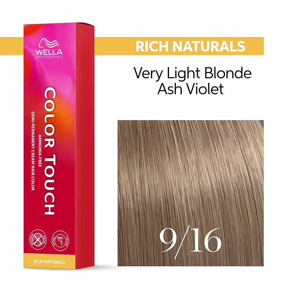 Wella Professionals Color Touch Demi-Permanent Hair Colour Very Light - 9/16 Very Light Blonde Ash Violet