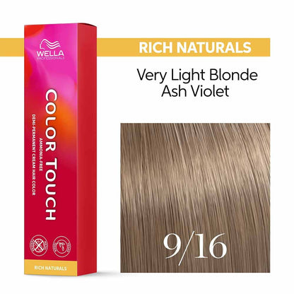 Wella Professionals Color Touch Demi-Permanent Hair Colour Very Light - 9/16 Very Light Blonde Ash Violet