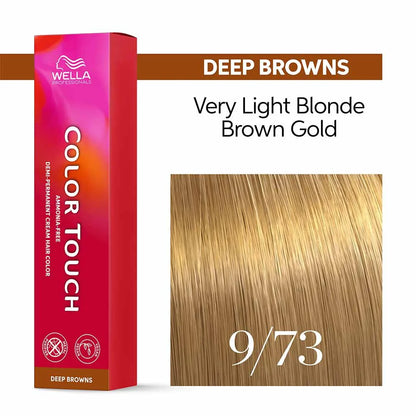 Wella Professionals Color Touch Demi-Permanent Hair Colour Very Light - 9/73 Very Light Blonde Brown Gold