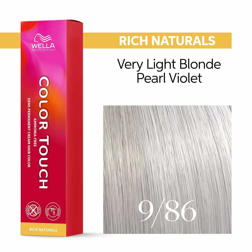 Wella Professionals Color Touch Demi-Permanent Hair Colour Very Light - 9/86 Very Light Blonde Peal Violet