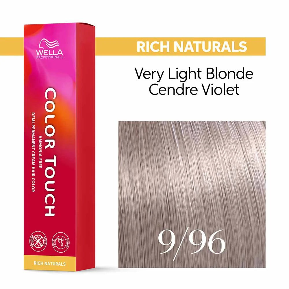 Wella Professionals Color Touch Demi-Permanent Hair Colour Very Light - 9/96 Very Light Blonde Cendre Violet