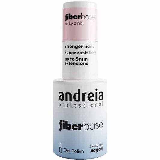 Andreia Professional Fiber Base Milky Pink - Base Coat With Fibers, 10.5ml
