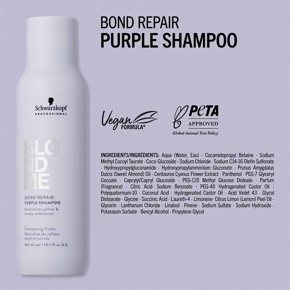 Schwarzkopf Professional BlondMe Bond Repair Purple Shampoo - 300ml