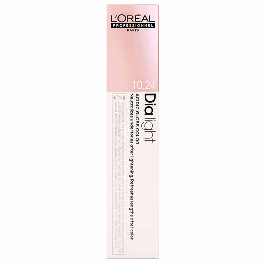 L'Oréal Professionnel Dia light Demi Permanent Hyaluronic Acidic Gloss Hair Colour - 10.24 50ml 10.24 Lightest Iridescent Copper Blonde