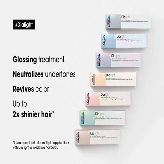 L'Oréal Professionnel Dia light Demi Permanent Hyaluronic Acidic Gloss Hair Colour - 10.24 50ml 10.24 Lightest Iridescent Copper Blonde