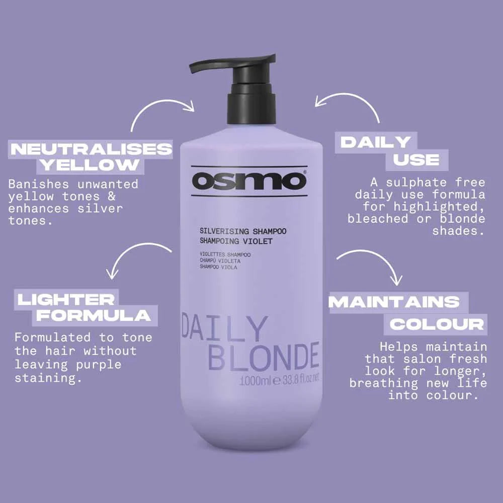 Osmo Daily Blonde Silverising Blue Shampoo - 1 Litre