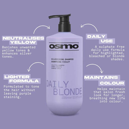 Osmo Daily Blonde Silverising Blue Shampoo - 1 Litre