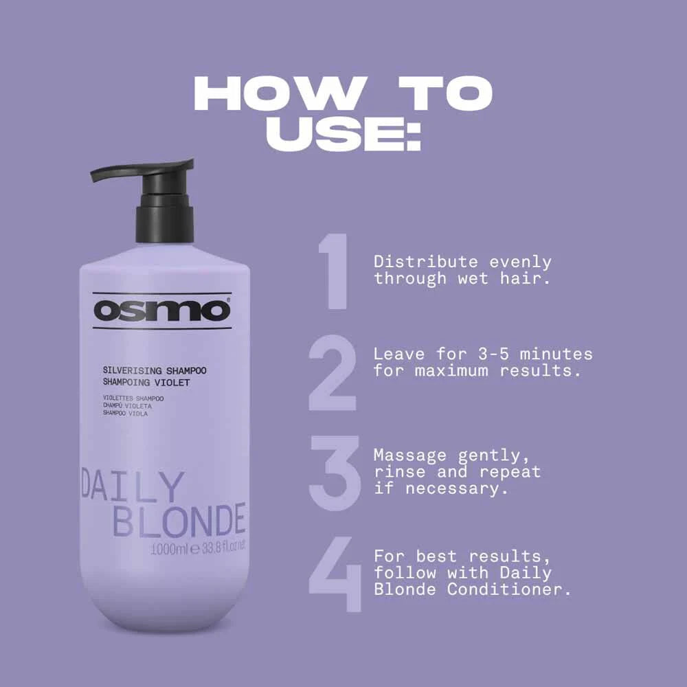 Osmo Daily Blonde Silverising Blue Shampoo - 1 Litre