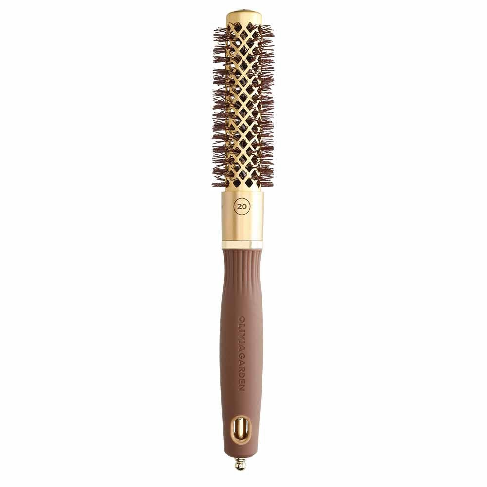 Olivia Garden Expert Blowout Round Hair Brush Shine Gold & Brown 20mm