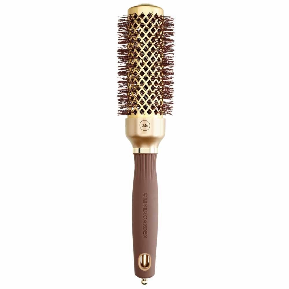 Olivia Garden Expert Blowout Round Hair Brush Blowout Shine Gold & Brown 35mm