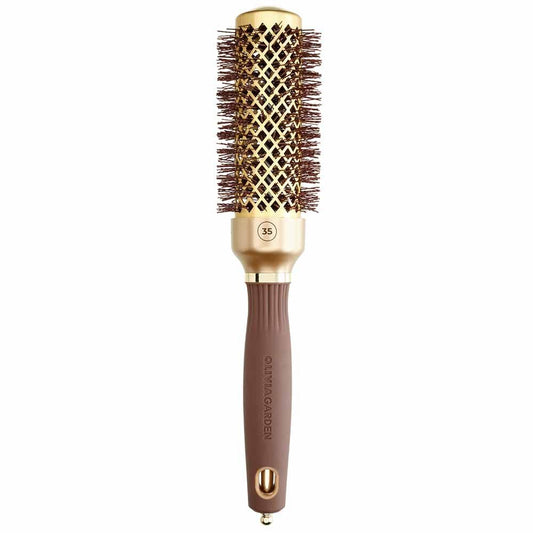 Olivia Garden Expert Blowout Round Hair Brush Blowout Shine Gold & Brown 35mm