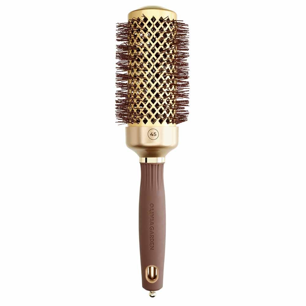 Olivia Garden Expert Blowout Round Hair Brush Shine Gold & Brown 45mm