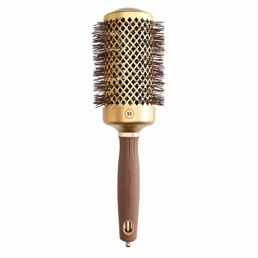 Olivia Garden Expert Blowout Round Hair Brush Shine Gold & Brown 55mm