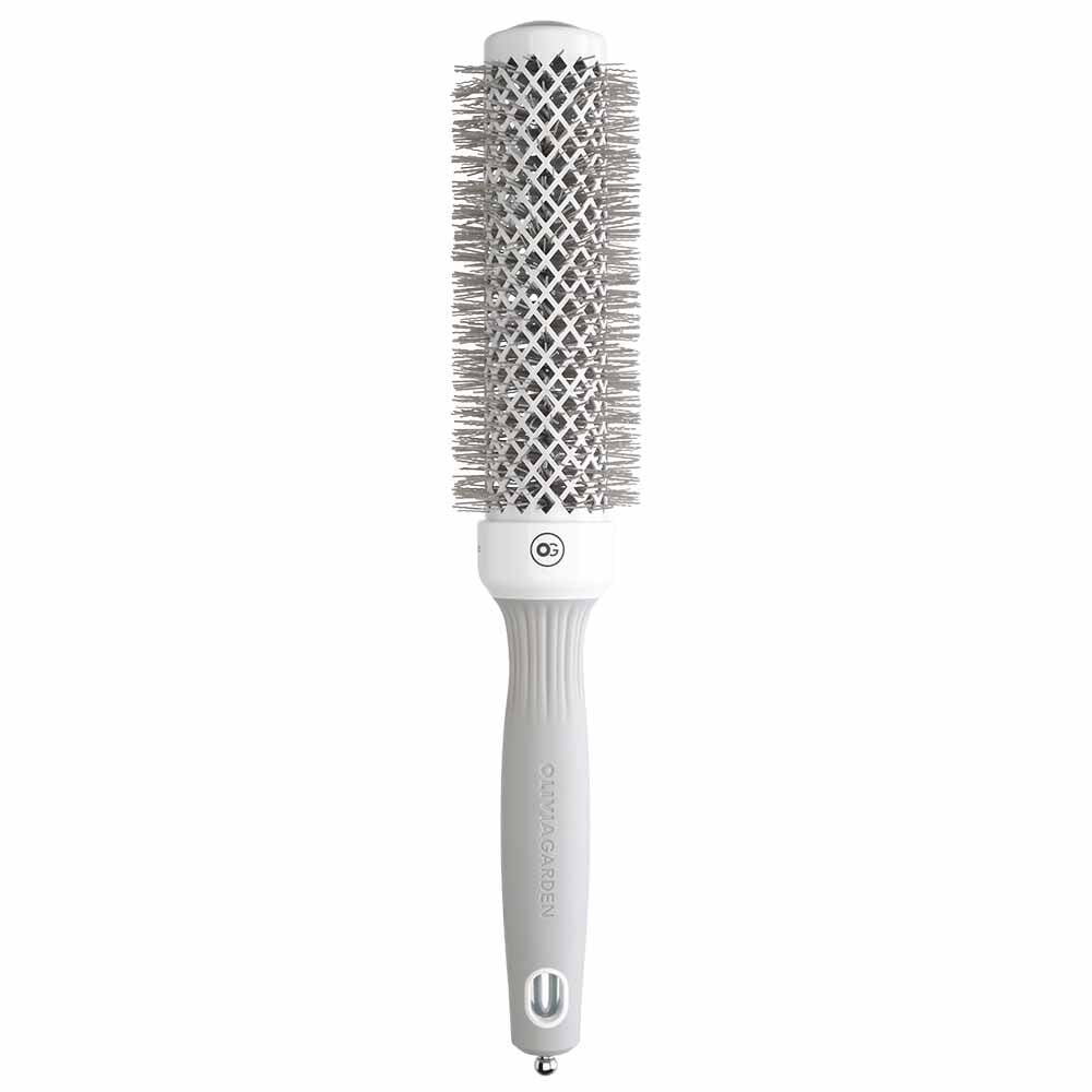 Olivia Garden Expert Blowout Round Hair Brush Speed White & Grey 35mm