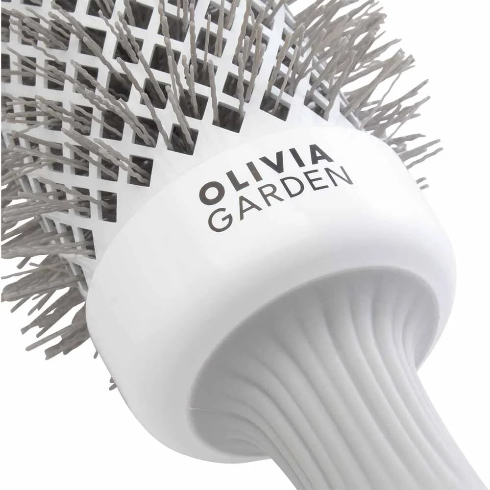 Olivia Garden Expert Blowout Round Hair Brush Speed White & Grey 35mm