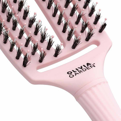 Olivia Garden Care Ionic Fingerbrush Hair Brush - Pastel Pink