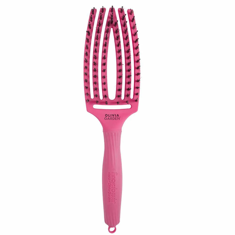Olivia Garden Care Ionic Fingerbrush Hair Brush - Hot Pink