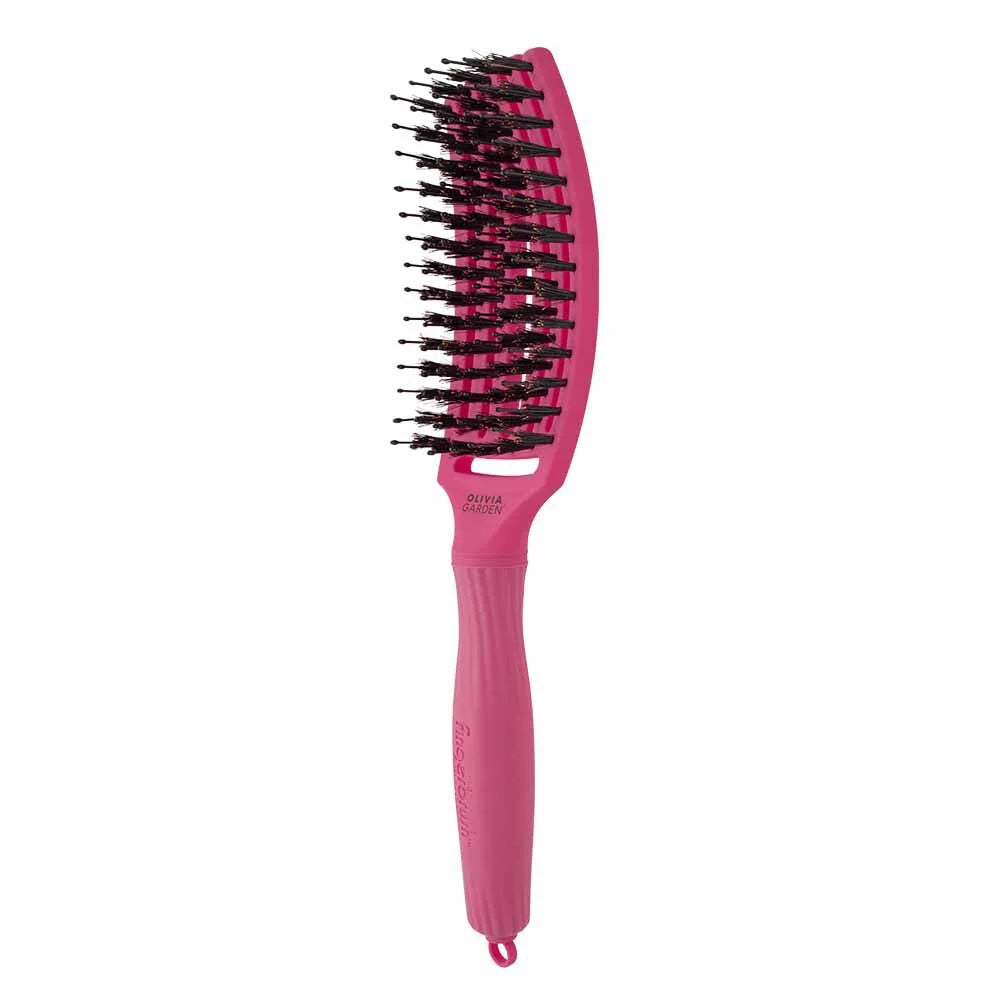Olivia Garden Care Ionic Fingerbrush Hair Brush - Hot Pink