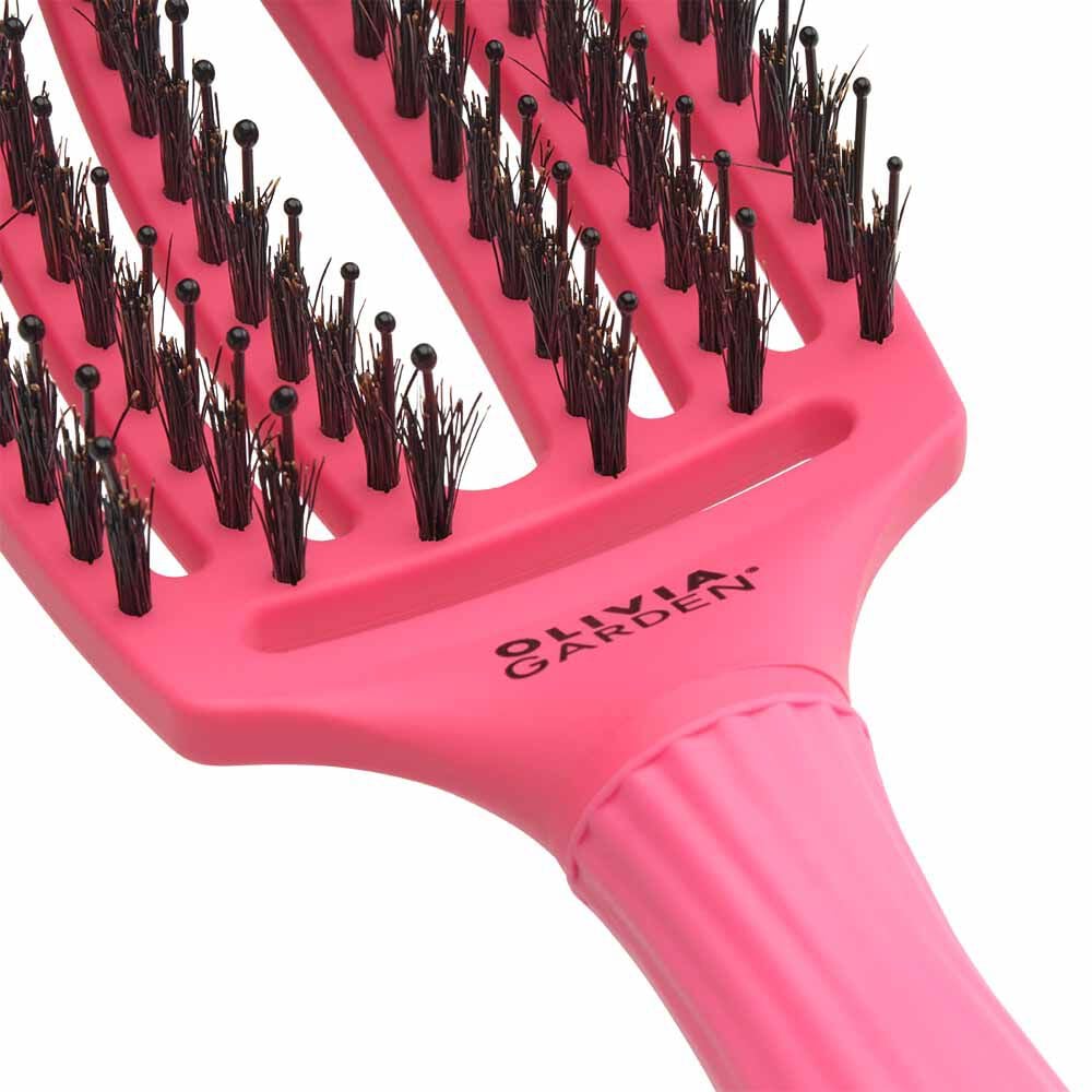 Olivia Garden Care Ionic Fingerbrush Hair Brush - Hot Pink