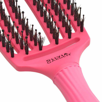 Olivia Garden Care Ionic Fingerbrush Hair Brush - Hot Pink