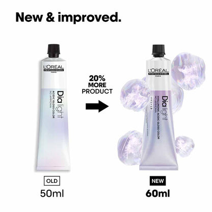 L'Oréal Professionnel Dia light Demi Permanent Hyaluronic Acidic Gloss Hair Colour - 8.34 60ml