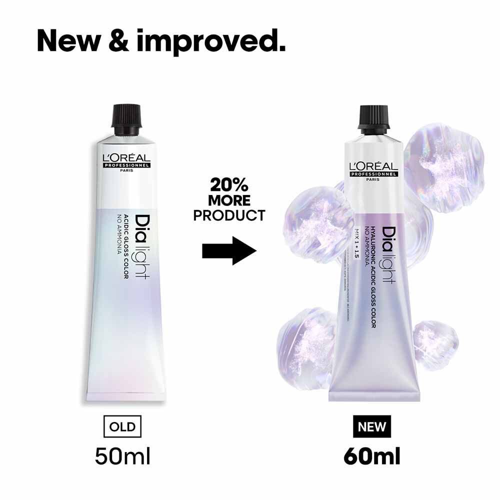 L'Oréal Professionnel Dia light Demi Permanent, Hyaluronic Acidic Gloss Colour 6.34 60ml
