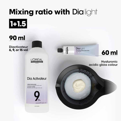 L'Oréal Professionnel Dia light Demi Permanent, Hyaluronic Acidic Gloss Colour 6.34 60ml
